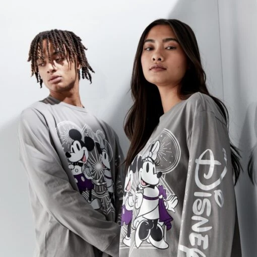 Vente Chaude T-shirt à Manches Longues Mickey Et Minnie Disney100 Celebration Pour Adultes – Image 2