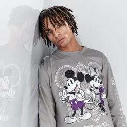 Vente Chaude T-shirt à Manches Longues Mickey Et Minnie Disney100 Celebration Pour Adultes -Costumes Magie 2403049490037M 3