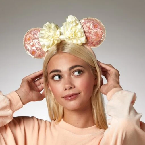 Vente Chaleur Disneyland Oreilles De Minnie Pink Floral Pour Adultes – Image 2