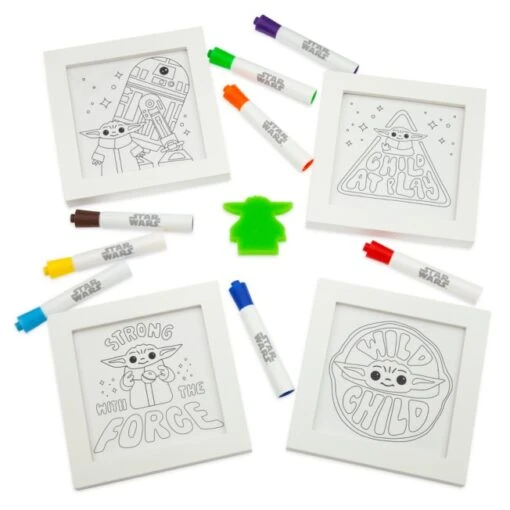 Disney Vente Chaude Illustrations Encadrées à Colorier Grogu, The Mandalorian